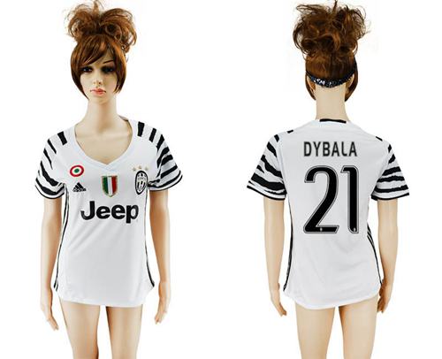 Women's Juventus #21 Dybala Sec Away Soccer Club Jersey - Click Image to Close